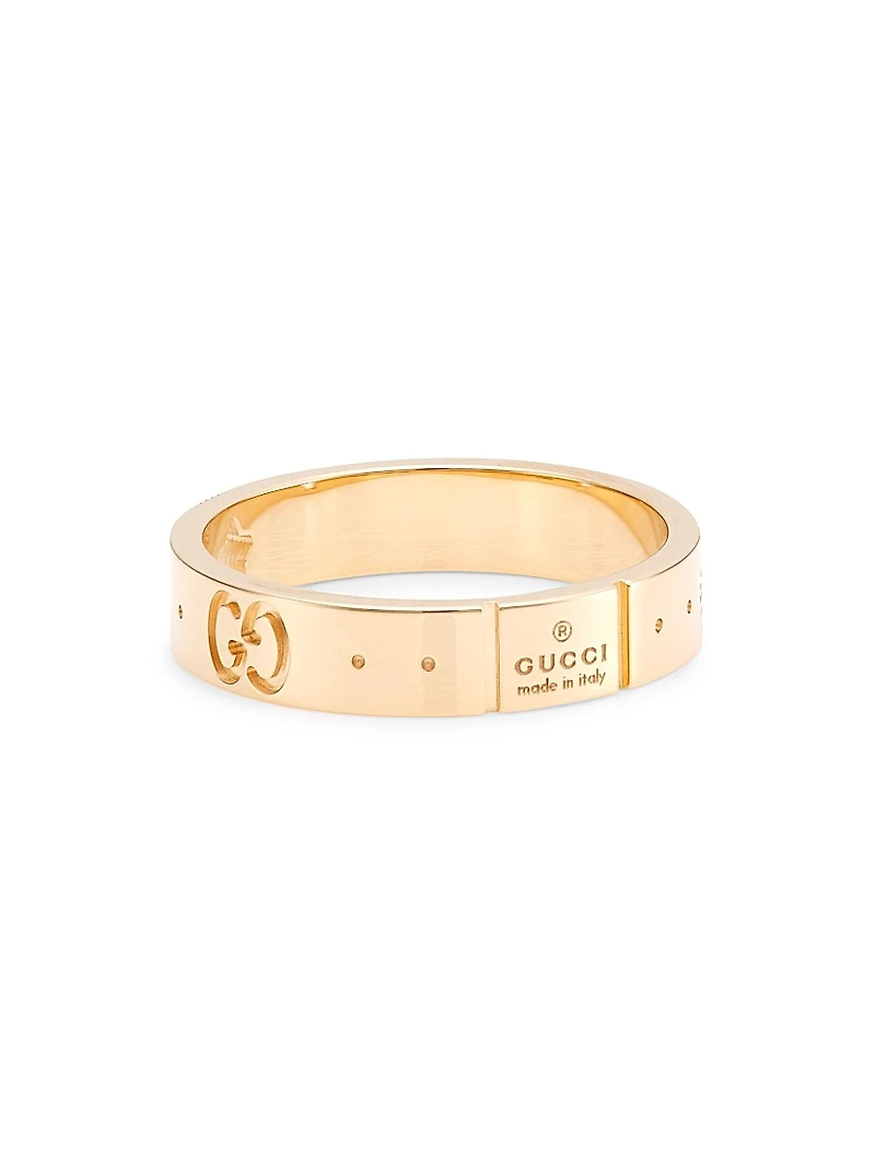 Unisex 18K Yellow Gold Icon Ring With Star Detail