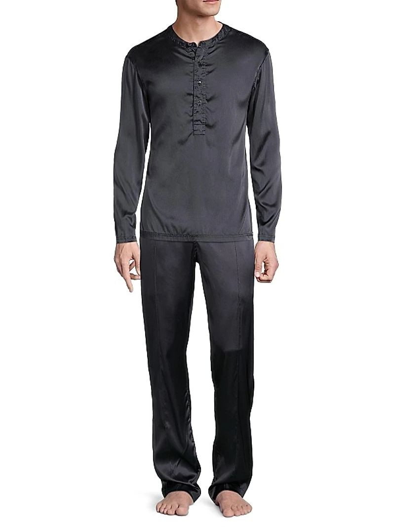 Silk Pajama Henley