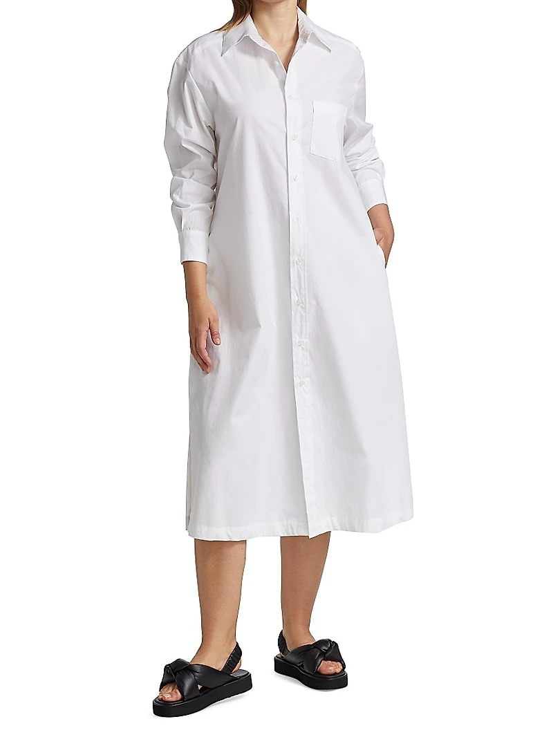 Cotton Long-Sleeve Shirtdress