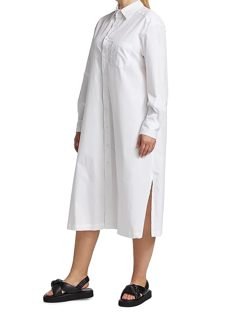 Cotton Long-Sleeve Shirtdress