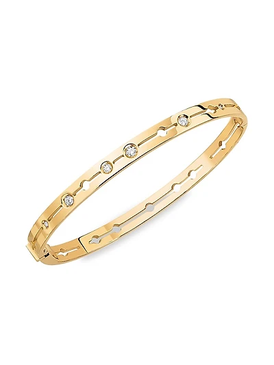 Pulse Small 18K Yellow Gold & Diamond Bangle