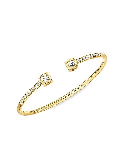 Le Cube Diamant 18K Yellow Gold & Diamond Large Cuff