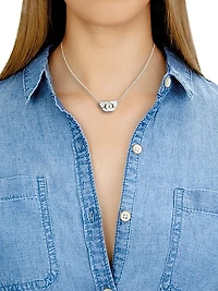 Menottes Dinh Van R8 18K White Gold & Diamond Handcuff Chain Necklace