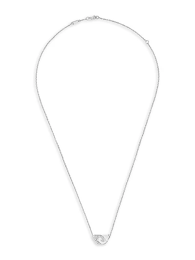 Menottes Dinh Van R8 18K White Gold & Diamond Handcuff Chain Necklace