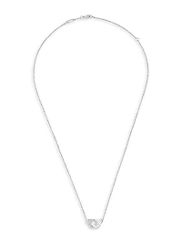 Menottes Dinh Van R8 18K White Gold & Diamond Handcuff Chain Necklace