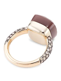 Nudo Maxi Two-Tone 18K Gold, Moonstone & Diamond Ring