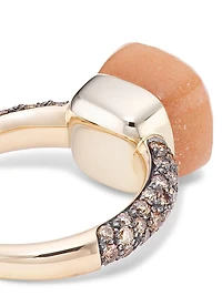 Nudo Classic Two-Tone 18K Gold, Moonstone & Diamond Ring