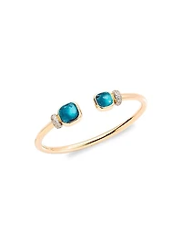 Nudo 18K Rose Gold, London Blue Topaz & Diamond Cuff