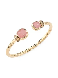 Nudo 18K Rose Gold, Rose Quartz & Diamond Cuff