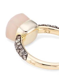 Nudo Petit Two-Tone 18K Gold, Moonstone & Diamond Ring