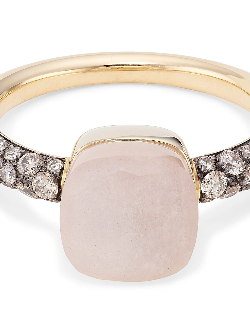 Nudo Petit Two-Tone 18K Gold, Moonstone & Diamond Ring
