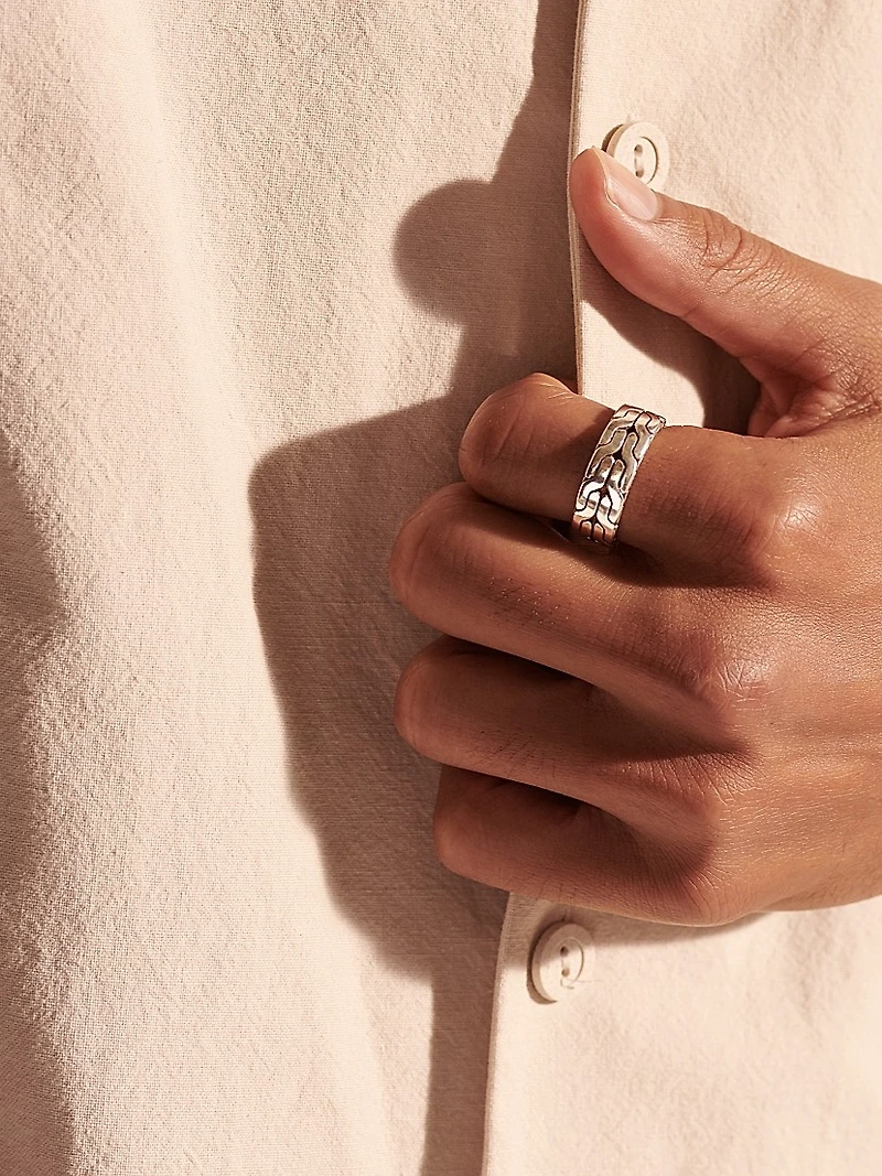 Chain Classic Silver Band Ring