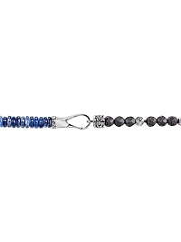 Chain Collection Multi-Stone, Sterling Silver & Leather Wrap Bracelet