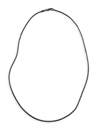 Chain Collection Classic Blackened Silver Box Chain Necklace