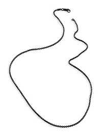 Chain Collection Classic Blackened Silver Box Chain Necklace