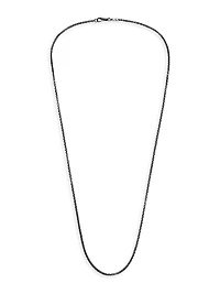Chain Collection Classic Blackened Silver Box Chain Necklace
