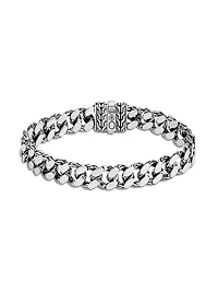 Chain Collection Sterling Silver Engraved Bracelet