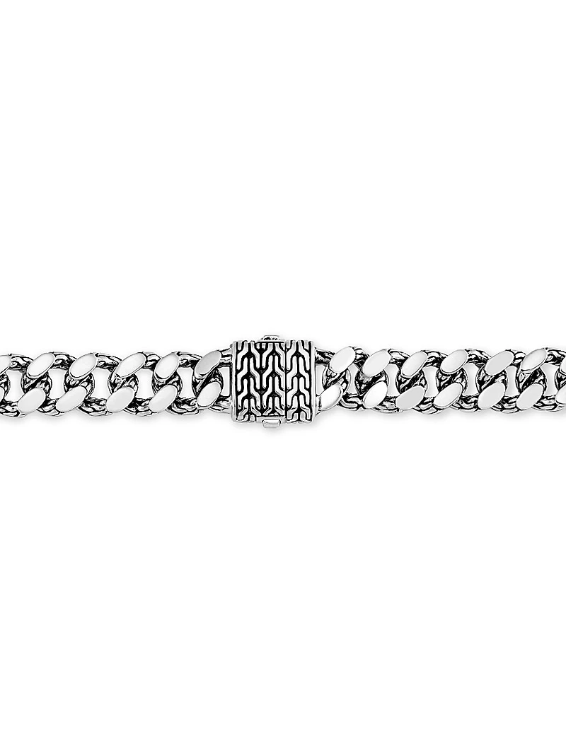 Chain Collection Sterling Silver Engraved Bracelet