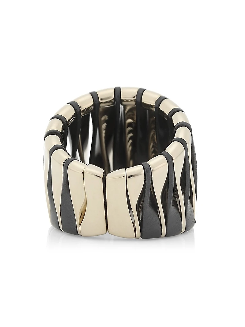 Coucher Du Soleil 18K White Gold & Bronze Tapered Ring