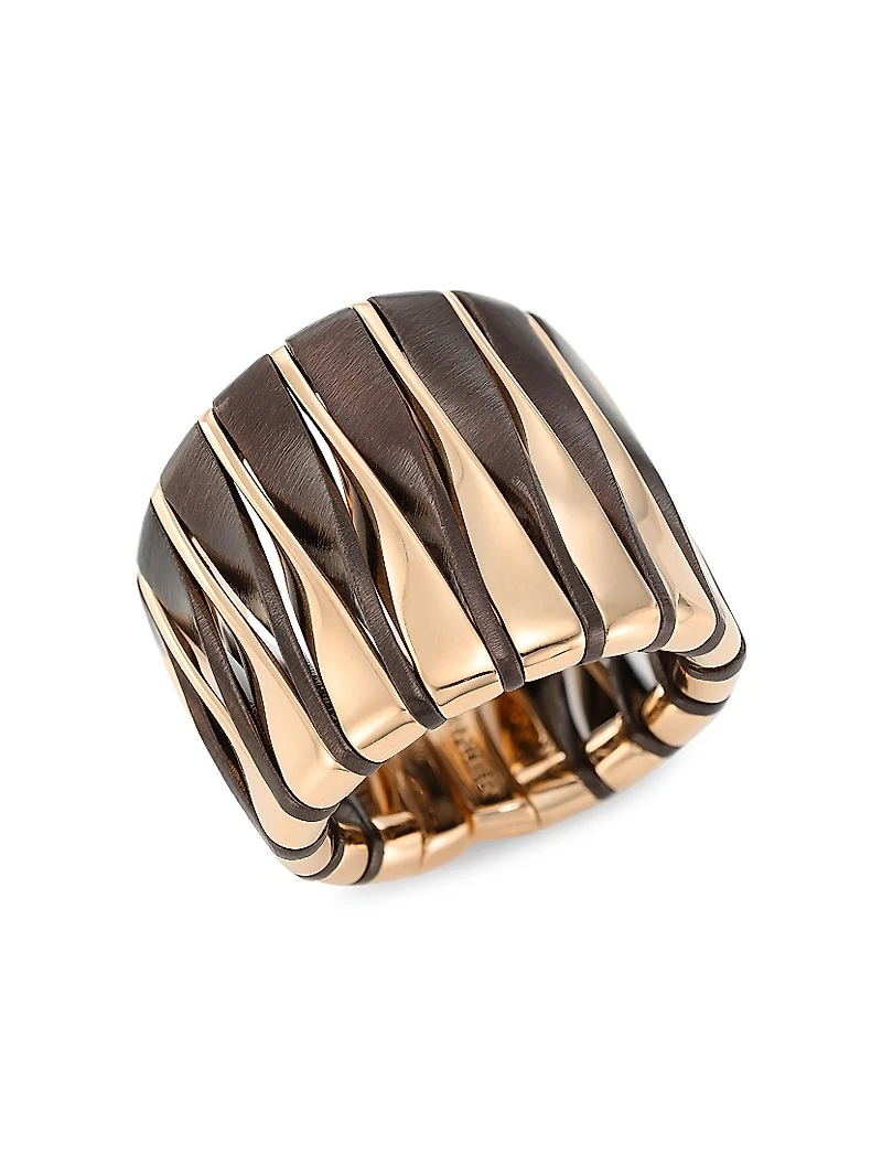 Coucher Du Soleil 18K Rose Gold & Bronze Tapered Ring