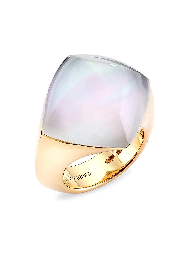 Pan Di Zucchero 18K Rose Gold, Mother-Of-Pearl, & Sunflower Quartz Ring