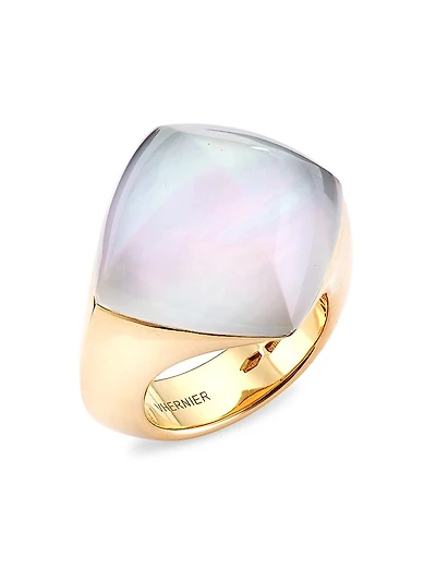 Pan Di Zucchero 18K Rose Gold, Mother-Of-Pearl, & Sunflower Quartz Ring