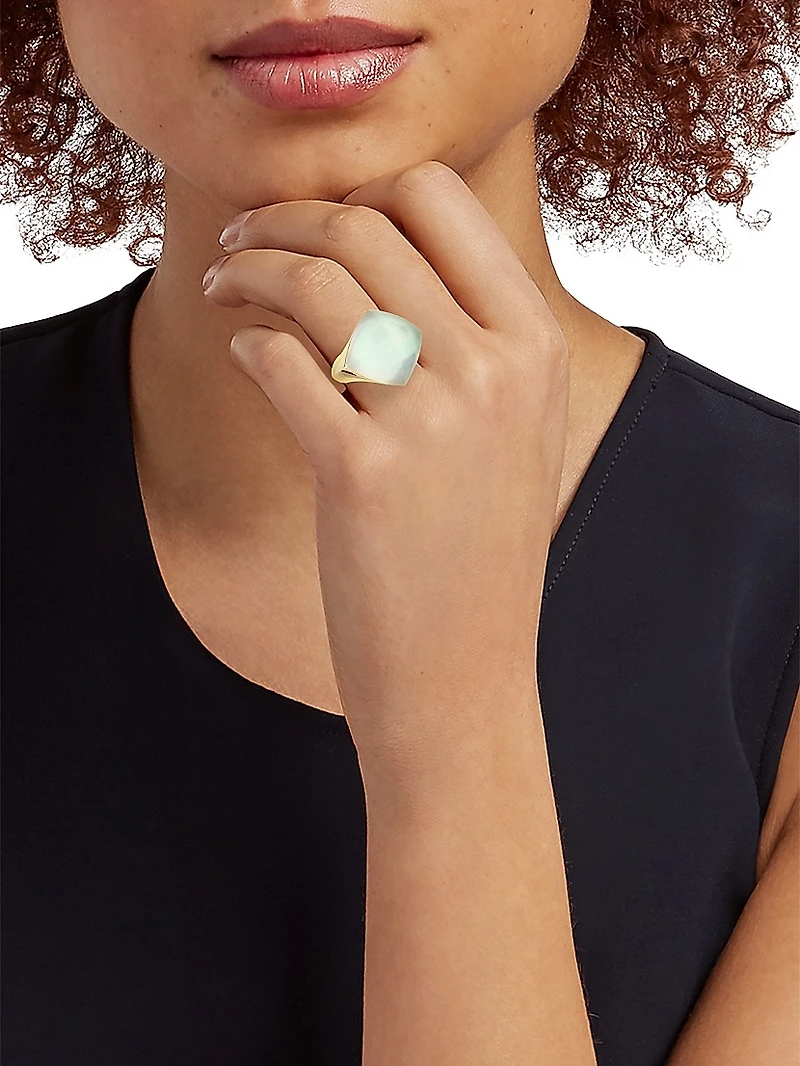 Pan Di Zucchero 18K Rose Gold, Mother-Of-Pearl, & Sunflower Quartz Ring