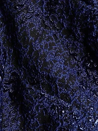 Metallic Jacquard One-Shoulder Gown
