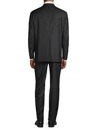 One-Button Peak Lapel Wool Suit