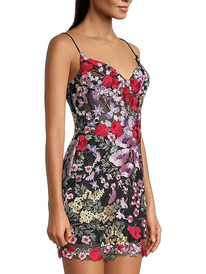 Floral Lace Mini Dress