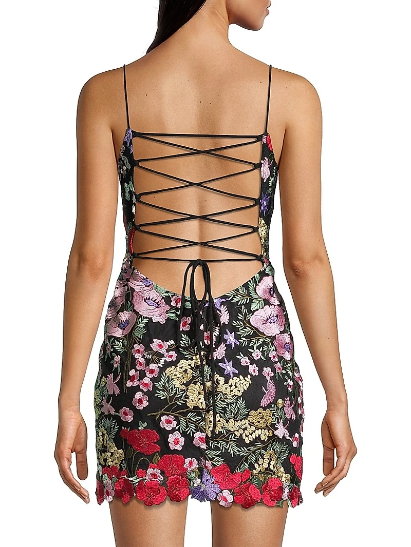 Floral Lace Mini Dress