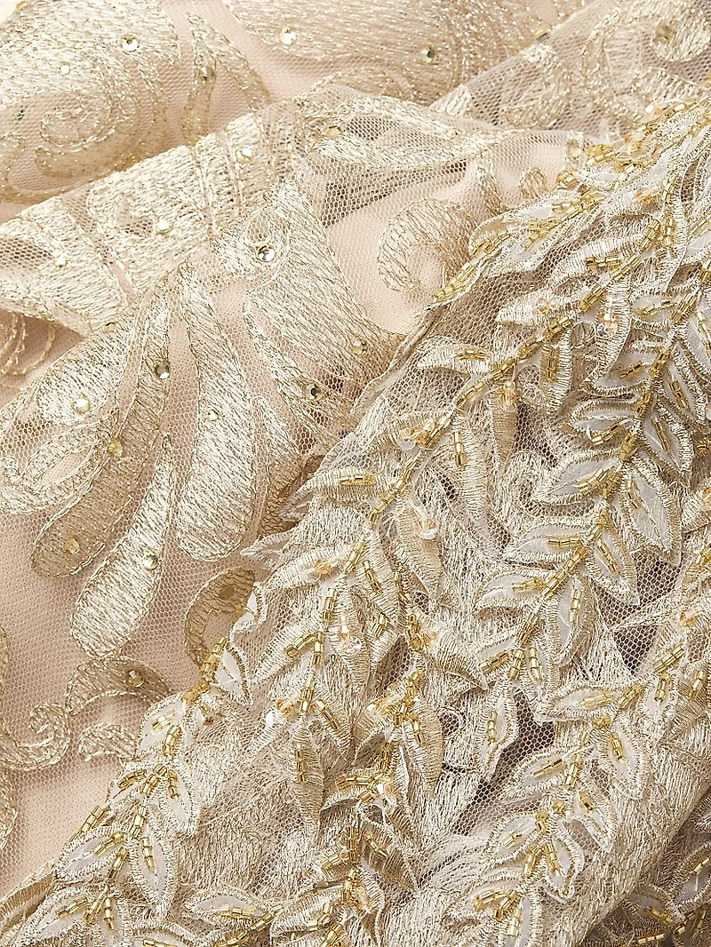 Beaded Lace A-Line Gown