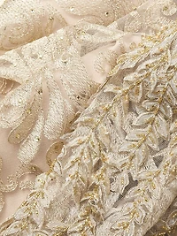 Beaded Lace A-Line Gown