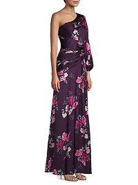 leena Floral One-Shoulder Gown