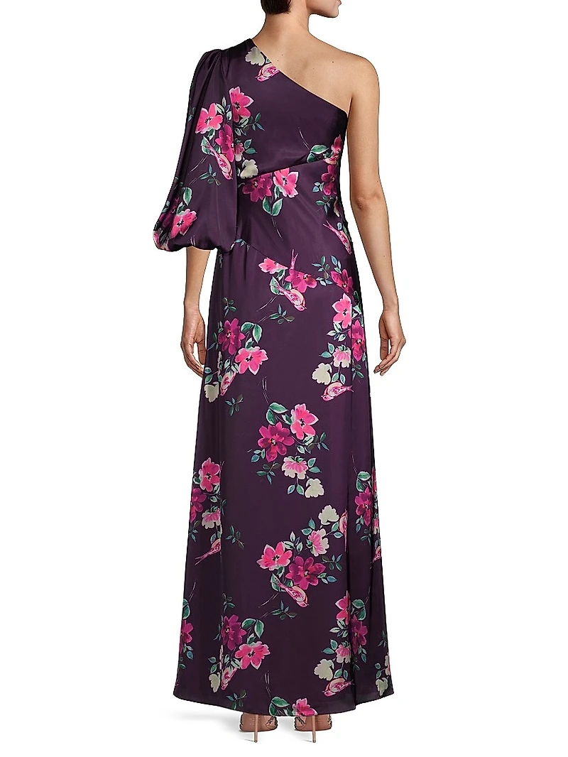 leena Floral One-Shoulder Gown