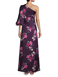 leena Floral One-Shoulder Gown