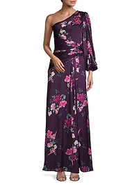 leena Floral One-Shoulder Gown