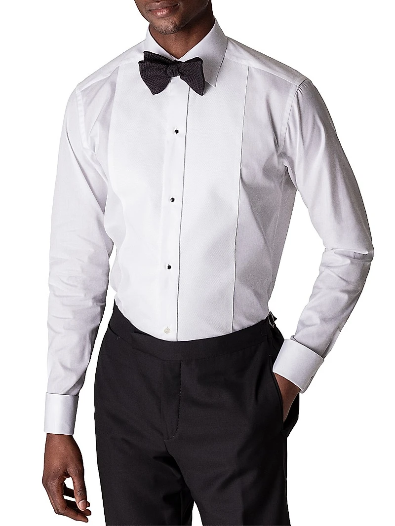 Contemporary-Fit Piqué Bib Dress Shirt