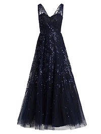 Sequined Tulle Gown