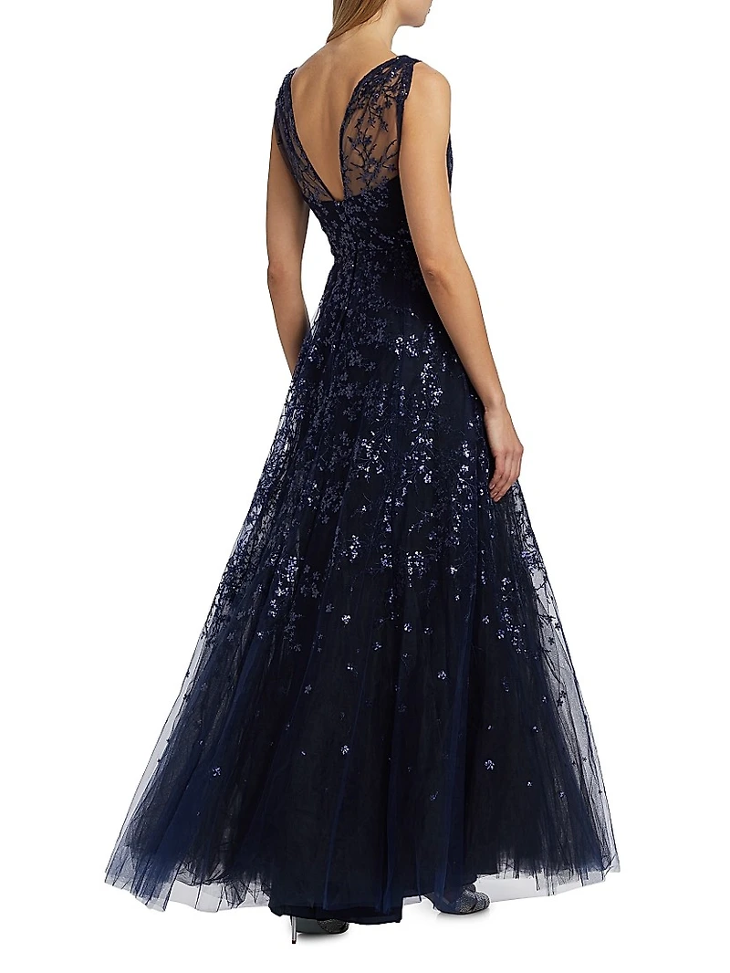 Sequined Tulle Gown