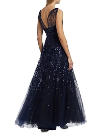 Sequined Tulle Gown