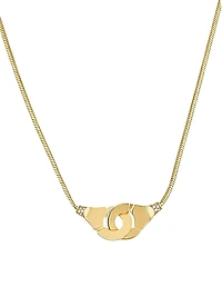 Menottes Dinh Van R12 18K Yellow Gold & Diamond Handcuff Pendant Necklace
