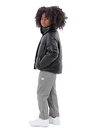 Little Girl's & Girl's Jemma Vegan Leather Puffer Jacket