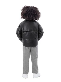 Little Girl's & Girl's Jemma Vegan Leather Puffer Jacket