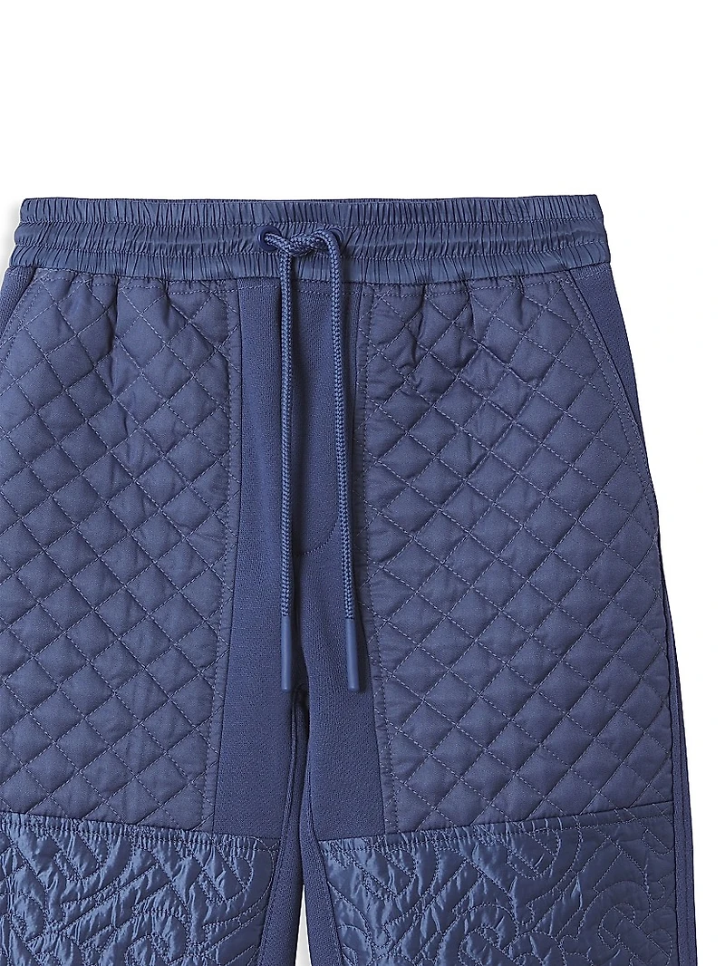 Little Boy's & Monogram-Quilted Jogger Pants