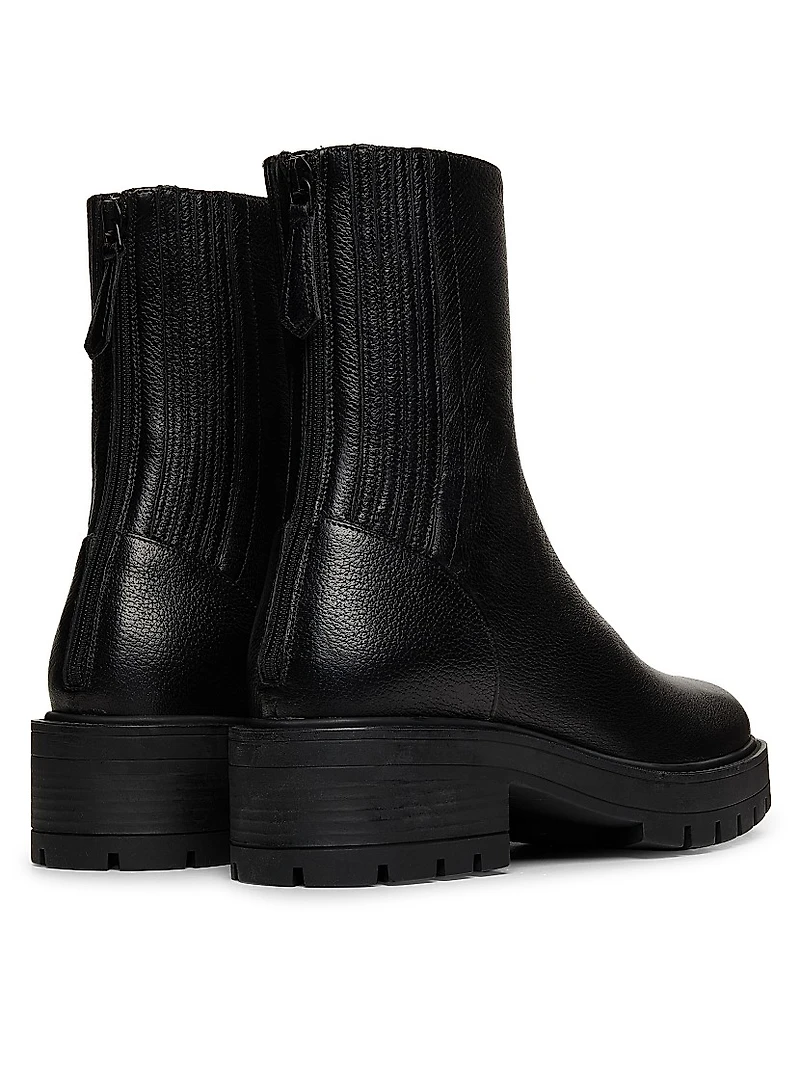 Saint Honore Leather Combat Booties