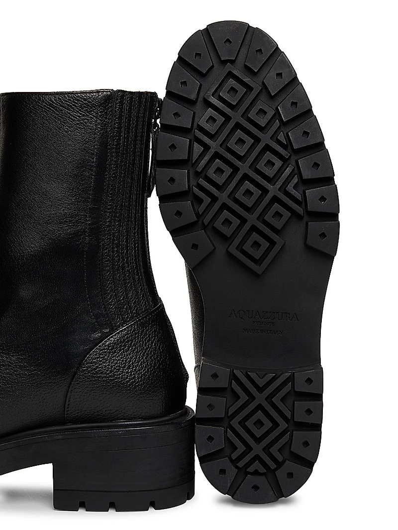Saint Honore Leather Combat Booties
