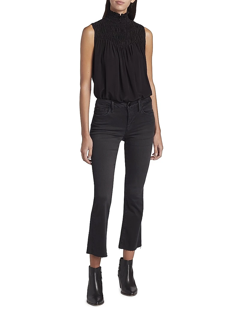 Le Cropped Mini Bootcut Jeans