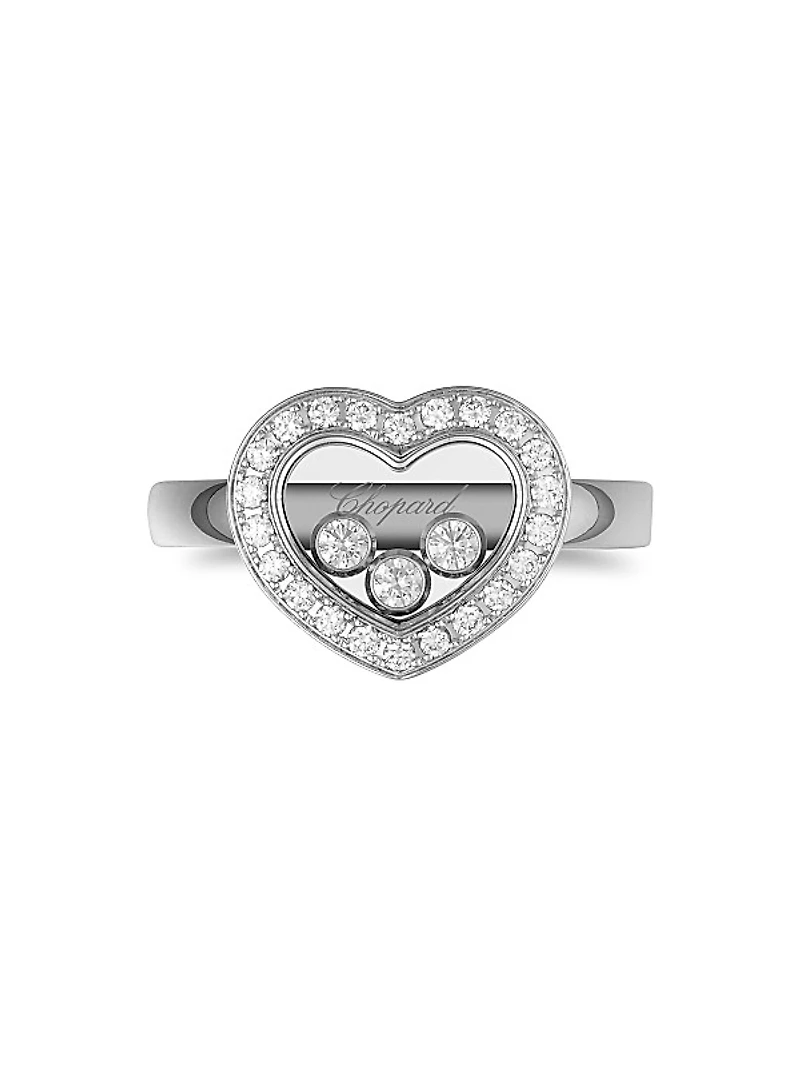 Happy Diamonds Icons 18K White Gold & Diamond Heart Ring