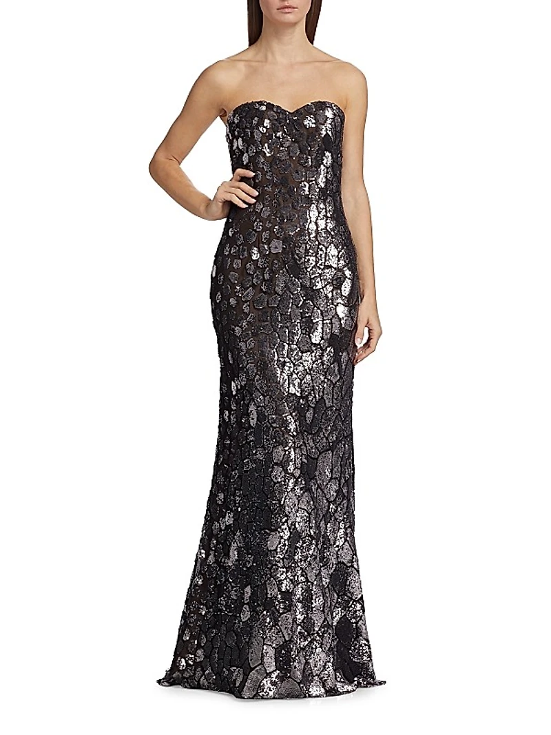 Sweetheart Strapless Sequin Gown